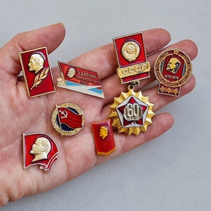 Lenin pin, soviet badges set, soviet memorabilia, russian history pin, soviet era, patriotic pin image 5