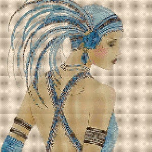 Art Deco Lady No. 23 Digital download printable PDF cross stitch chart