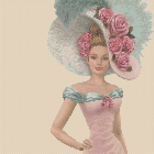 PDF Cross Stitch Chart Elegant Lady No. 156 N