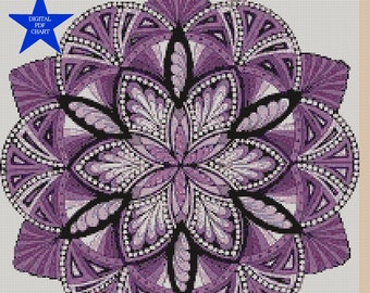 PDF Cross Stitch Chart Mandala purples No 420m