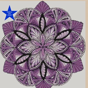 PDF Cross Stitch Chart Mandala purples No 420m