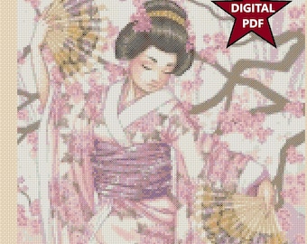 Digitaler Download PDF Kreuzstichvorlage 297 Dame und Fans