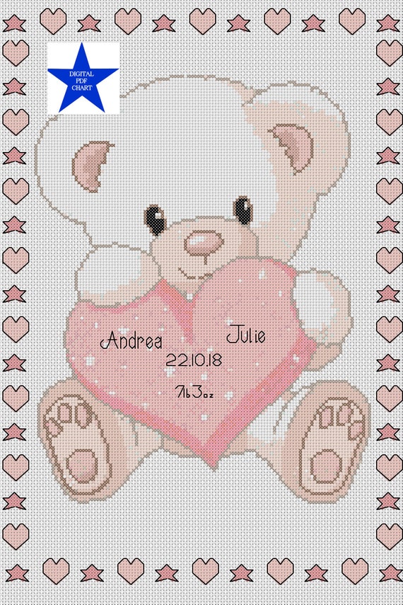 INSTANT DOWNLOAD New Baby Cross Stitch Sampler PDF Chart