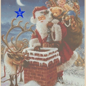 PDF Cross Stitch Chart Santa Claus father christmas santas delivery 282a