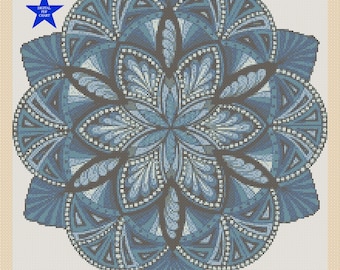 PDF Cross Stitch Chart Mandala Blue No 420b