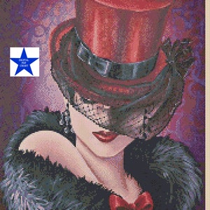Art Deco Lady Digital Download Printable PDF Cross Stitch Chart Art Deco Lady No. 192b