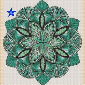 PDF Cross Stitch Chart Mandala Green No 420e