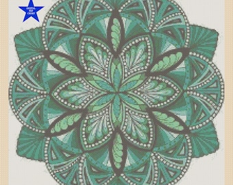 PDF Cross Stitch Chart Mandala Green No 420e