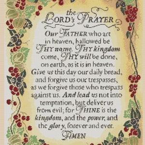 digital download pdf Cross Stitch Chart  - the Lord&#39;s Prayer
