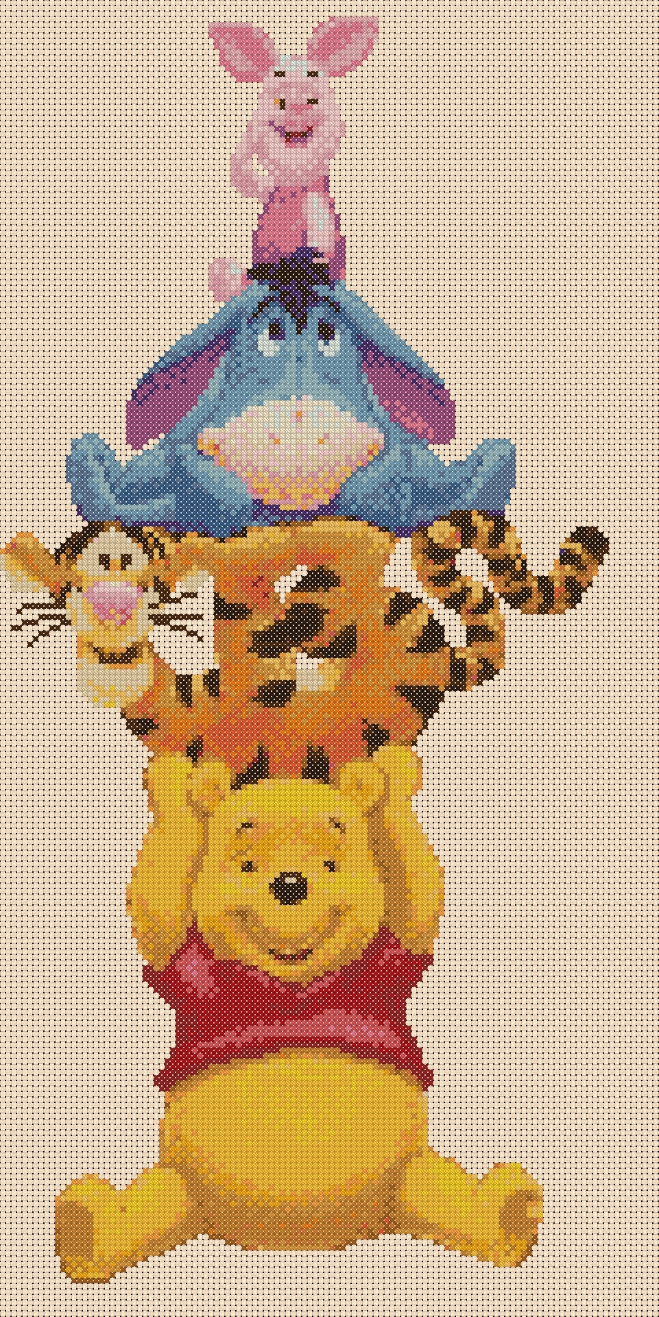 pooh まとめ割済み Digital Download PDF Cross Stitch Chart Winnie the Pooh