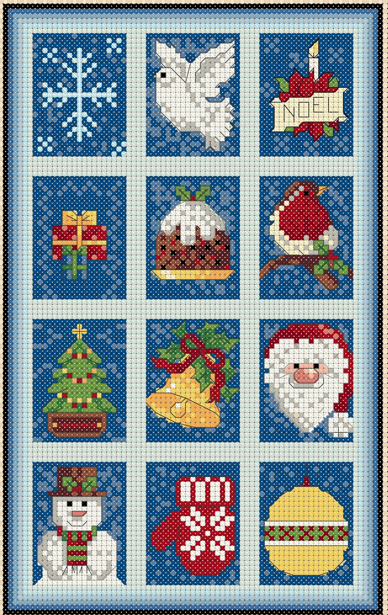 Digital Download PDF Cross Stitch Chart Christmas Pattern2 No. 802 - Etsy