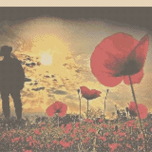 PDF Cross Stitch Chart Lest We Forget Remembrance Day Soldier 452 2