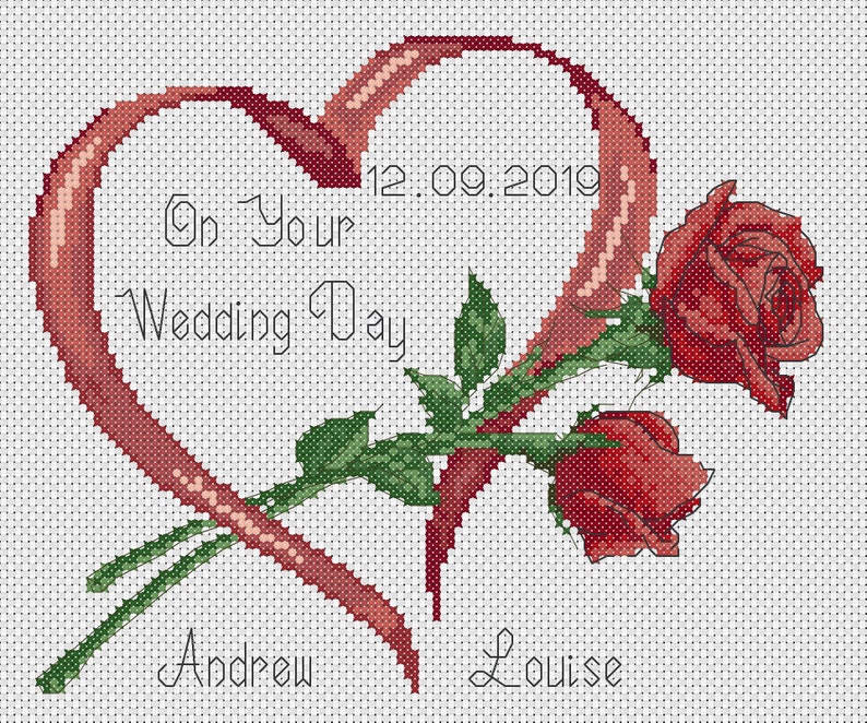 pdf-cross-stitch-chart-wedding-day-just-married-red-roses-etsy