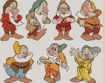 Digital Download PDF Cross Stitch Chart The Seven Dwarfs