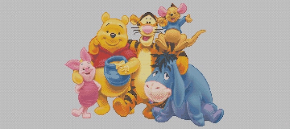 Digital Download PDF Cross Stitch Chart Winnie the Pooh and Friends