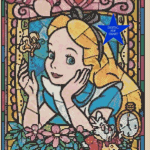 Classic Alice in Wonderland Cross Stitch Printable Needlework - Etsy