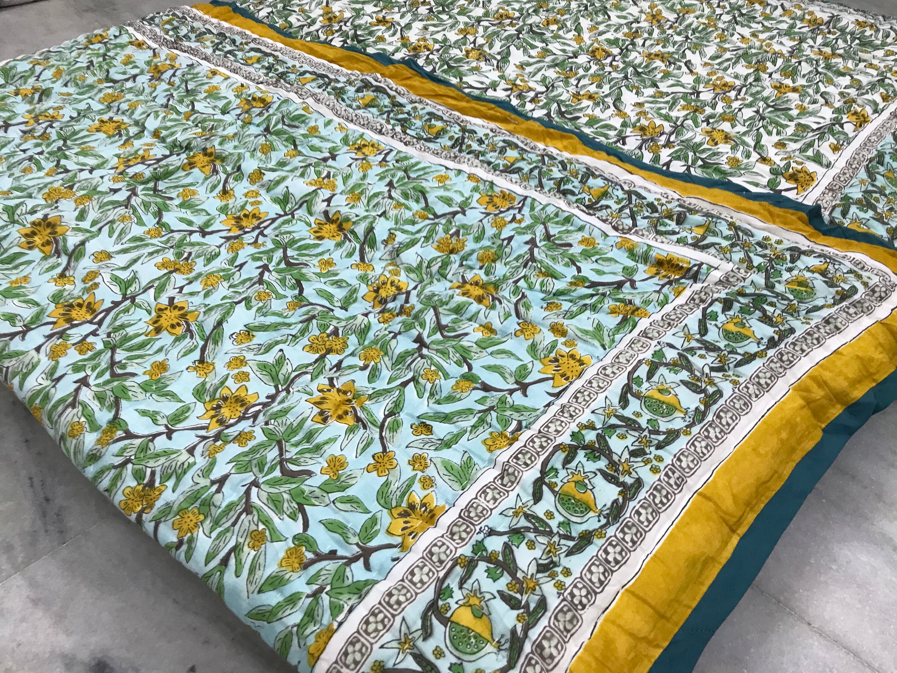 Hand Block Printed Reversible Quilt/Light Weighted Soft Cotton Etsy