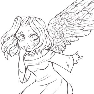 Suii & Iish Chibis Simple A4 Adult Anime Colouring Pages
