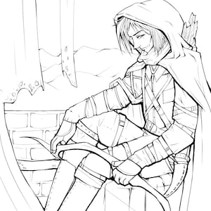Cain Dungeons & Dragons Rogue A4 Adult Anime Colouring Page