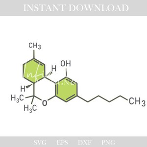 May include: A digital graphic of a molecular structure, in green and grey. The image includes the text "INSTANT DOWNLOAD" at the top and file type options at the bottom. The molecular structure is the primary focus.