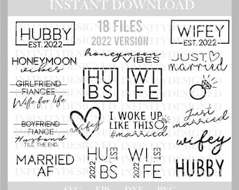 just married svg,wedding svg,wife svg.wifey svg,husband svg,hubby svg,svg,svg files,svg files for cricut,silhouette,cut files,svg,dxf,eps