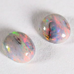 Natural Dark Opal Pair - 0.31 Cts - Lightning Ridge Australia  - Solid Australian Opal - Loose Cabochon Gemstone