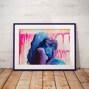 Couple Love Art Print by Cori Jaye, Romantic Art Print, Love Art, Romance Print, Bedroom Art Print, Wall Art