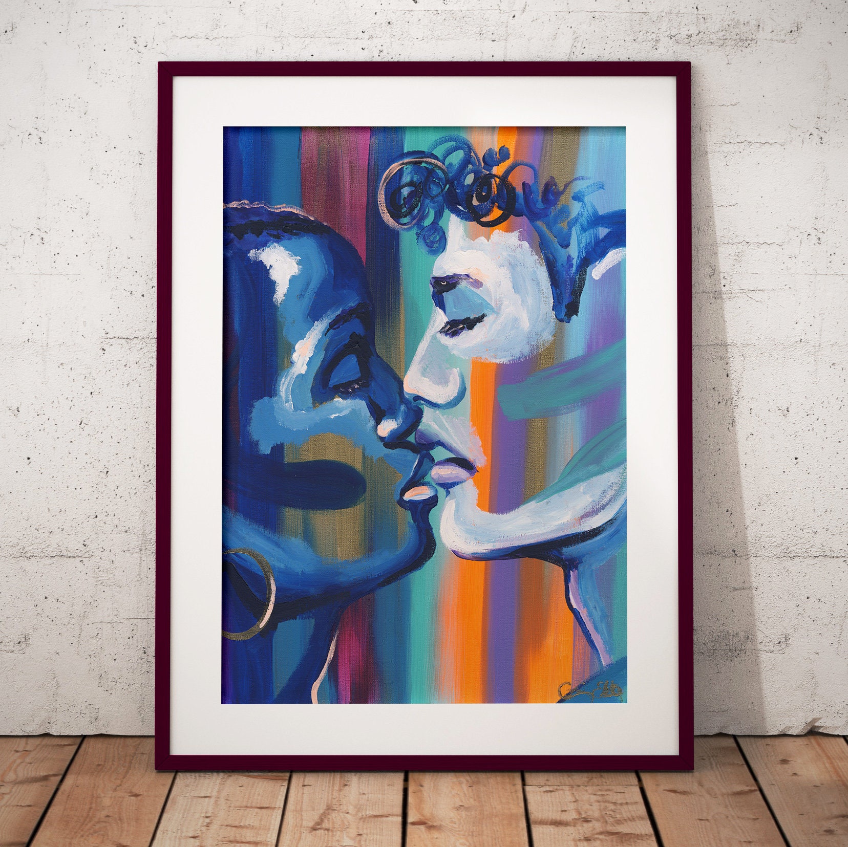 Romantic Bedroom Art Print Interracial Art Print Love Art - Etsy Denmark