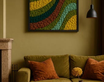 Preserved Reindeer Moss Wall Art Soft colours