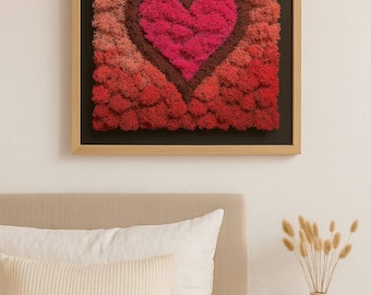 Preserved Reindeer Moss Wall Art Love