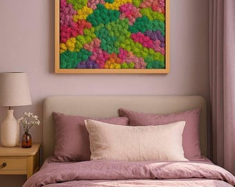 Preserved Reindeer Moss Wall Art Spring Wood
