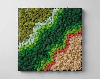 Preserved Reindeer Moss Wall Art Soft touch
