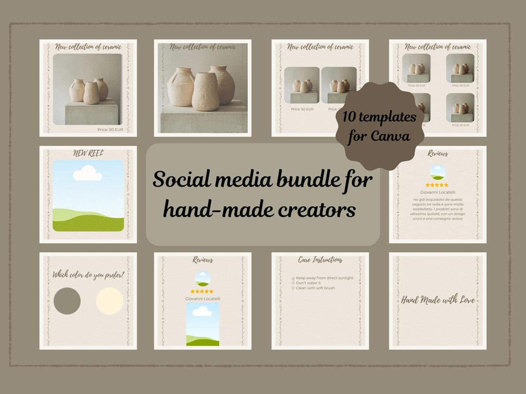 Canva Social Media Templates for Handmade Business | Instagram Posts ...