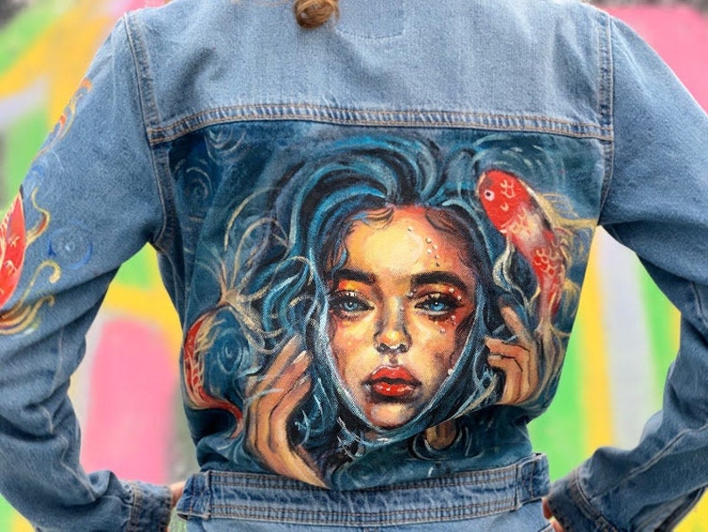 HAND PAINTED CUSTOM Overall Custom Hand-painted Denim Jackets. - Etsy