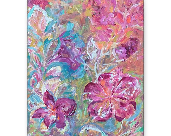 Colorful floral impressionist  Painting Matte Canvas