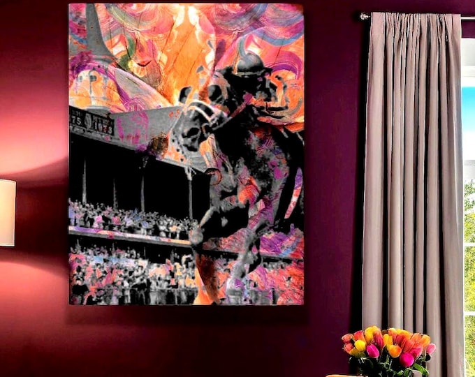 Horse racing Kentucky derby collage Satin Posters (210gsm)