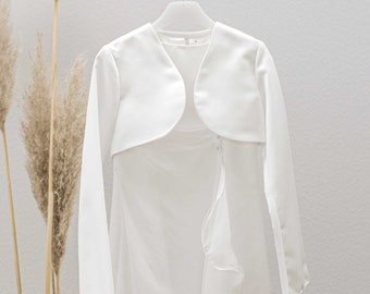 Communion dress "Selina" with bolero, communion dress with bolero in satin, simple communion dress, color Ivory or white