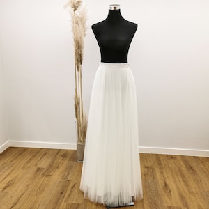 Tulle skirt "Ida", tulle skirt long, soft flowing long skirt, bridal skirt, mix & match rock wedding, color Ivory