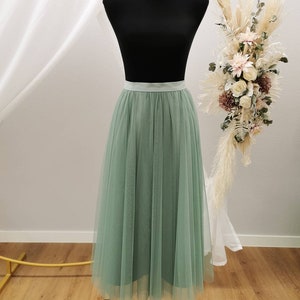 Tulle skirt "Mira", tulle skirt short, soft flowing short skirt, bridal skirt, mix & match skirt wedding, color eucalyptus (green)