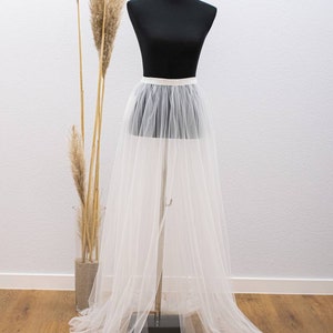 Tulle overskirt "Line", overskirt made of tulle, soft flowing long skirt, overskirt, mix & match skirt wedding, color Ivory