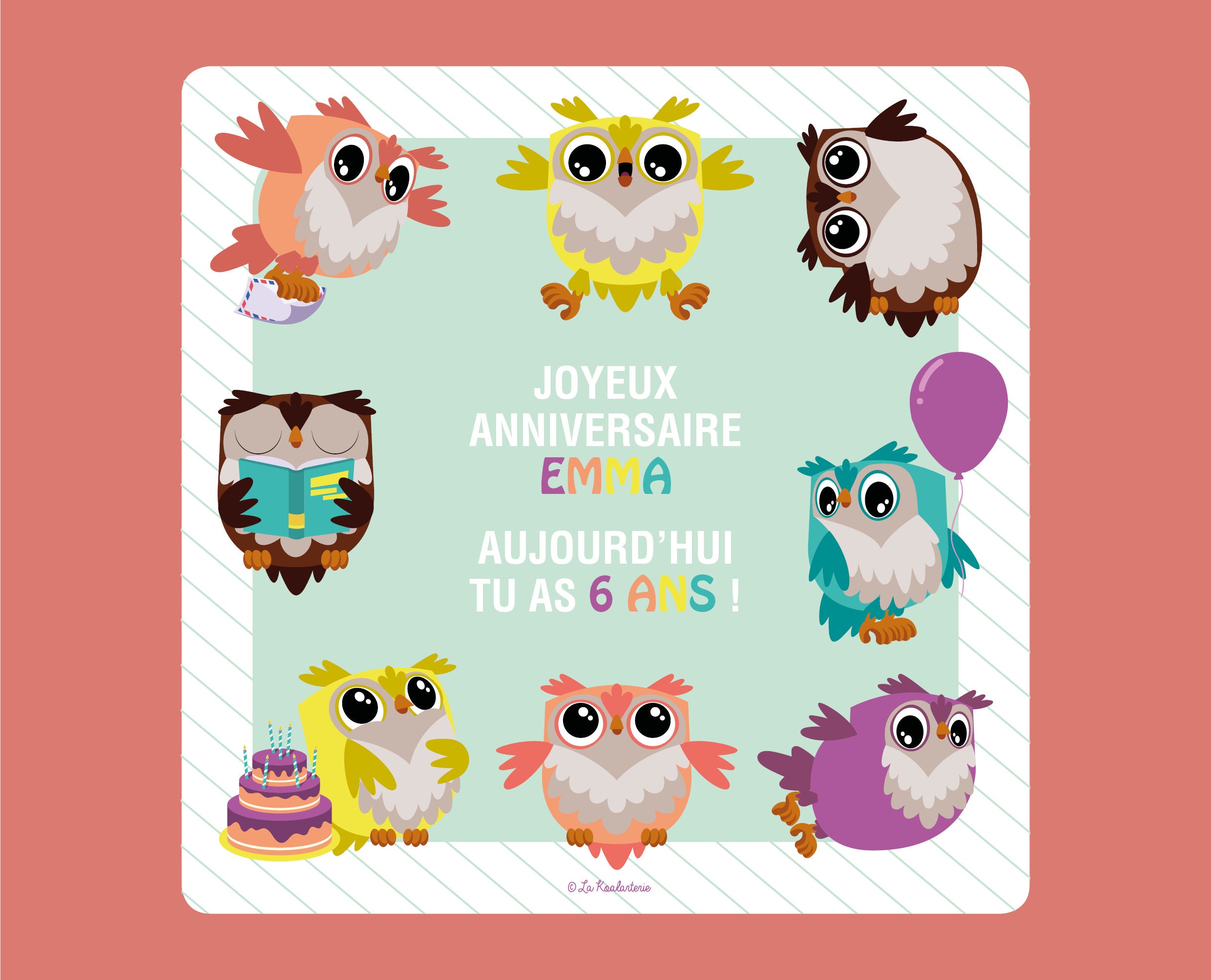 Carte D Anniversaire De Hibou Etsy France