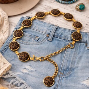 Neutral Multicolor Cord Belt with Large Gold Medallion NEW FASHION Statement BELT Braided Cord Gold medallion Beige  main image 4