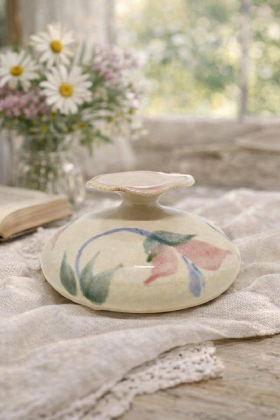 Vintage Signed Studio Pottery Mini Bud Vase – Cottagecore Floral ...