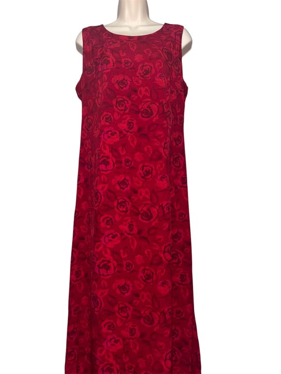 Vintage Y2K Red Rose Maxi Dress | Sleeveless Romantic Goth Sz 6 - Etsy