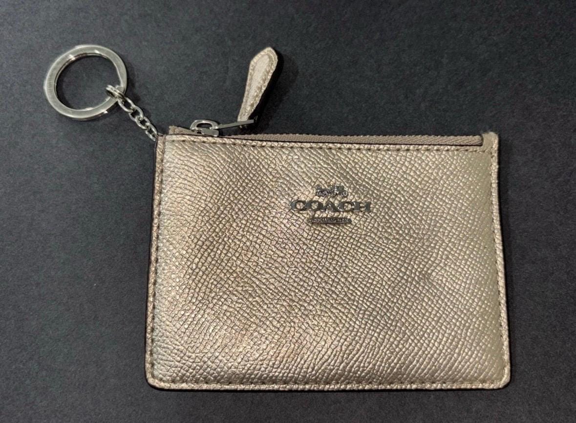 小物 Coach Signature Key Fob Coin Case Pouch NICE Coach Ltd Ed Optic Mini Signature C Mini Keychain Fob