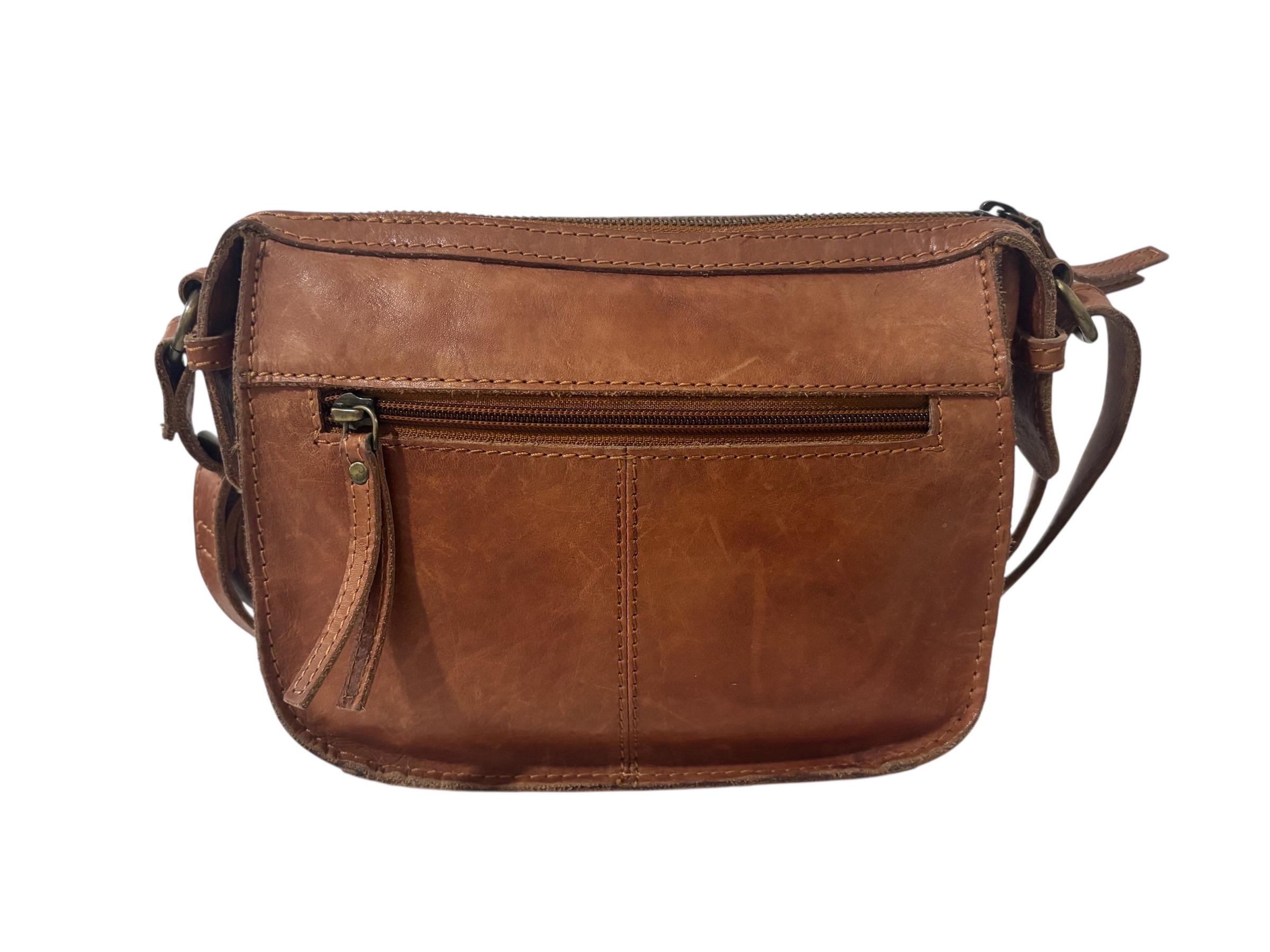 Civico 9 Leather Studded Crossbody Bag Brown Italian Leather 