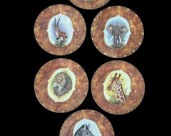 Lynn Chase African Portrait Plate, Fine Bone China, Safari Decor