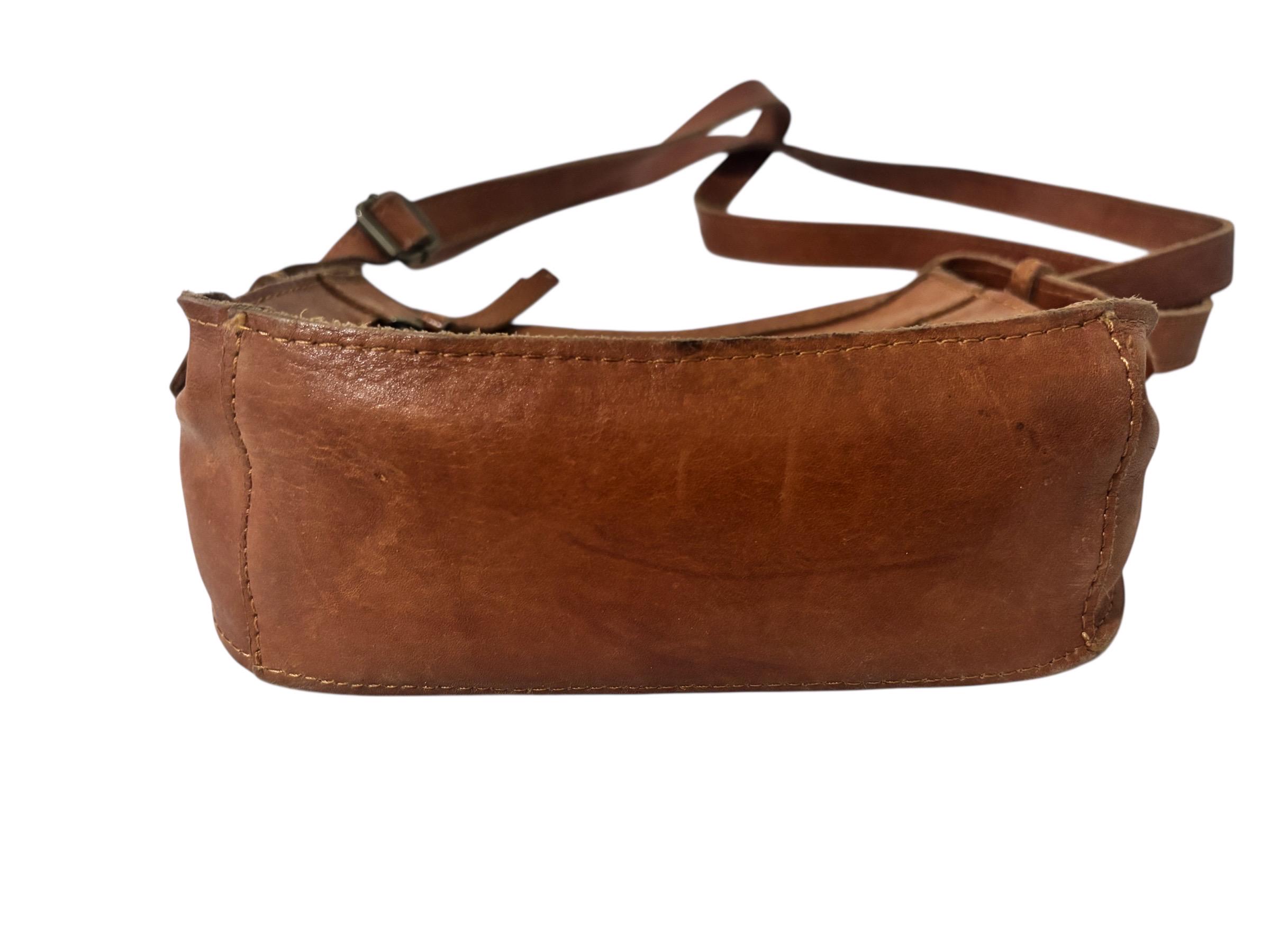 Civico 9 Leather Studded Crossbody Bag Brown Italian Leather  display picture 3
