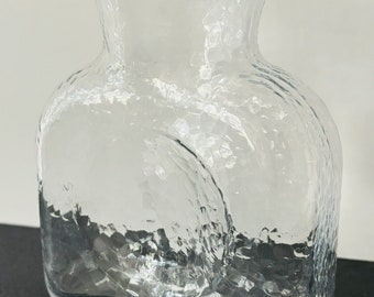 Vtg Blenko Art Glass Textured Clear Carafe Bottle Decanter Pitcher VASE