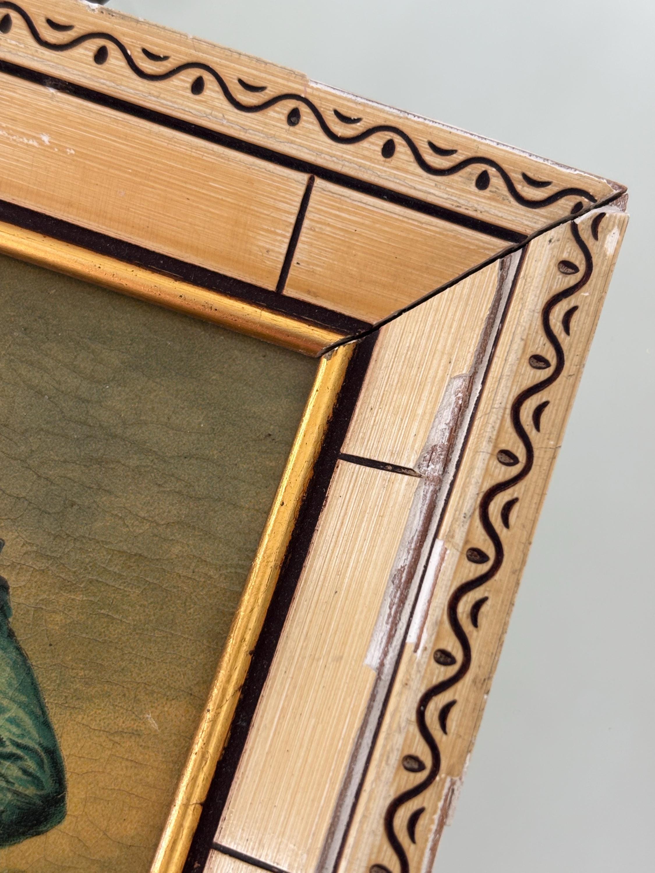 Vintage Blue Boy Portrait Print | Ornate Wood Frame, Small Gallery